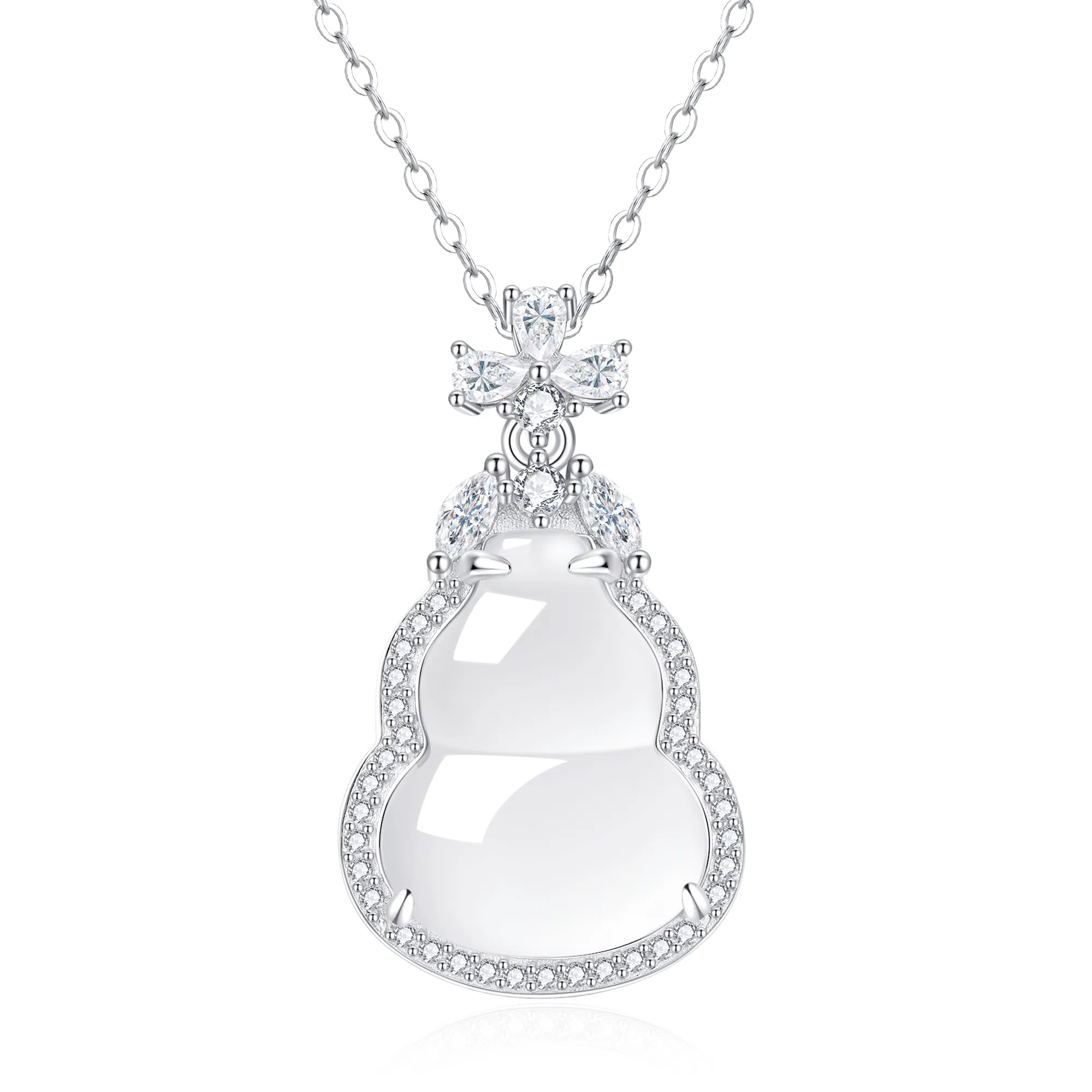 【福禄】 老凤祥 闪耀玉葫芦 新中式招财纳福转运上岸大气平安喜乐精致百搭清冷吊坠精美礼盒 玉髓 项链 女款