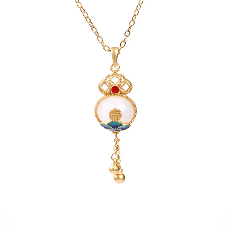 彤彤兔 景泰蓝国潮祥云福字流苏 铜 项链 女款