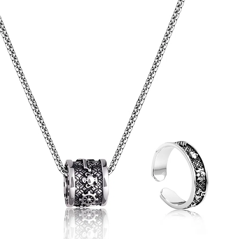 【999足银八宝罗盘】 永恒旋律 前程似锦 财运亨通 新中式国风复古毛衣链 百搭小众精致高级感吊坠 日常百搭男生男友好运 纯银 项链 男款