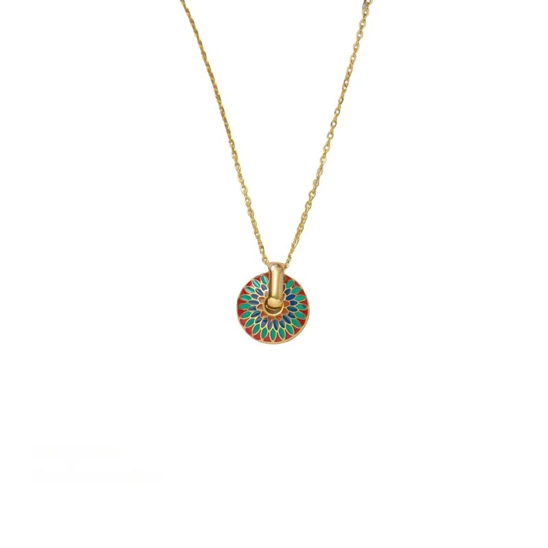 尚先生 欧美复古彩绘 玻璃 项链 男女同款情侣款