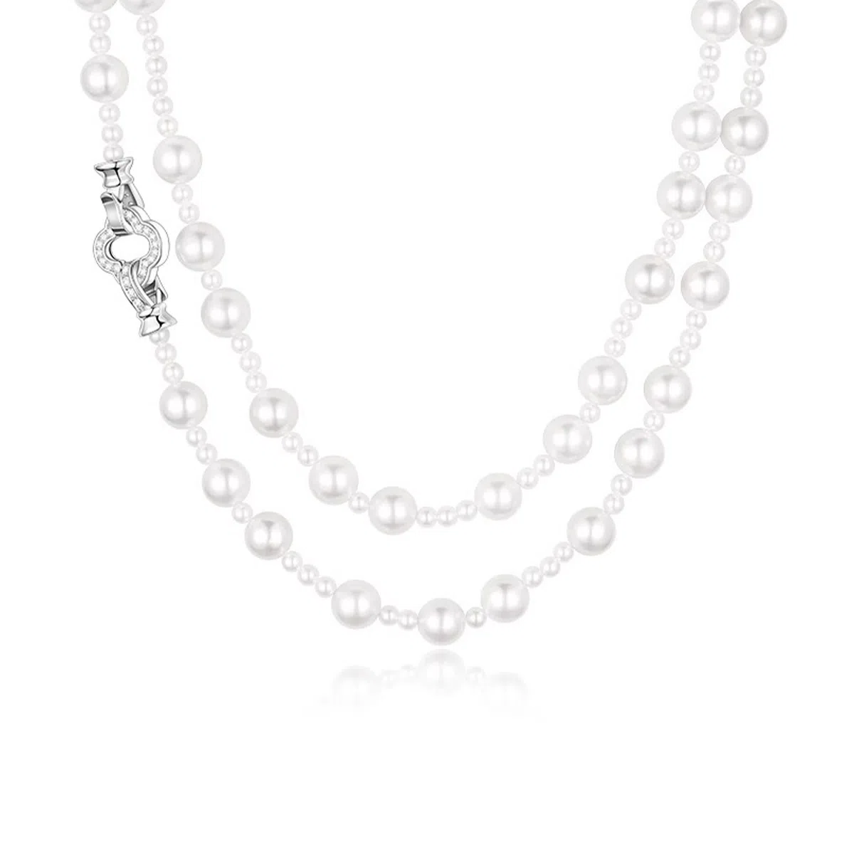 韵系 微镶满钻四叶草珍珠 铜镀金 项链 女款