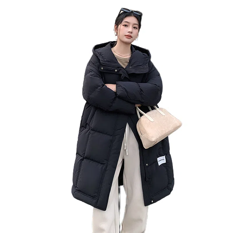 鸭鸭 保暖百搭时尚韩版中长款休闲长袖羽绒服 女款