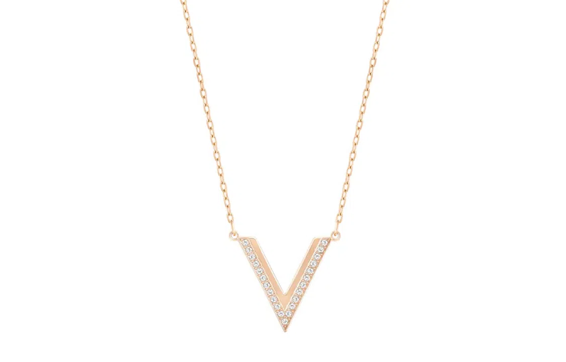 Swarovski Delta V Necklace Rose Gold