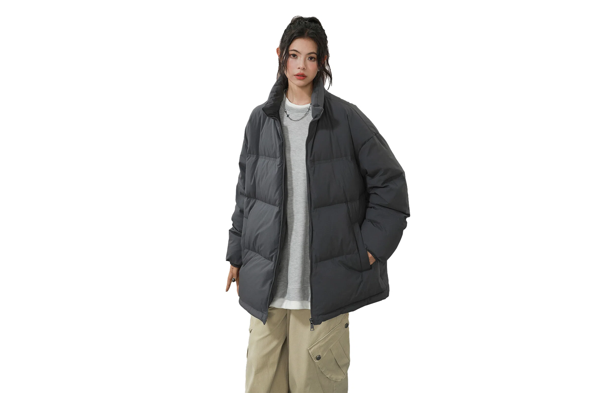 SWAMP AREA Basic Series 85 Duck Down Zip-Up Jacket