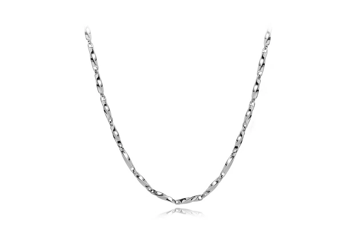 牧言 高街潮流简约素链搭配款 嘻哈中性风瓜子扭片锁骨链 莫比乌斯项链 男女同款情侣款