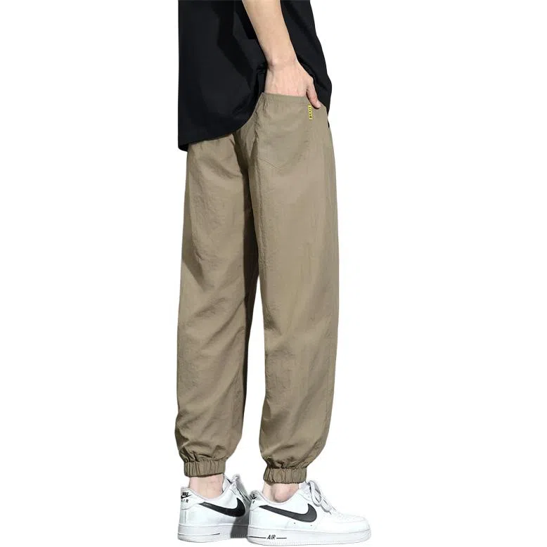 顶峰保罗 冰丝薄款速干运动九分裤潮流宽松百搭大码束脚休闲裤 男女同款