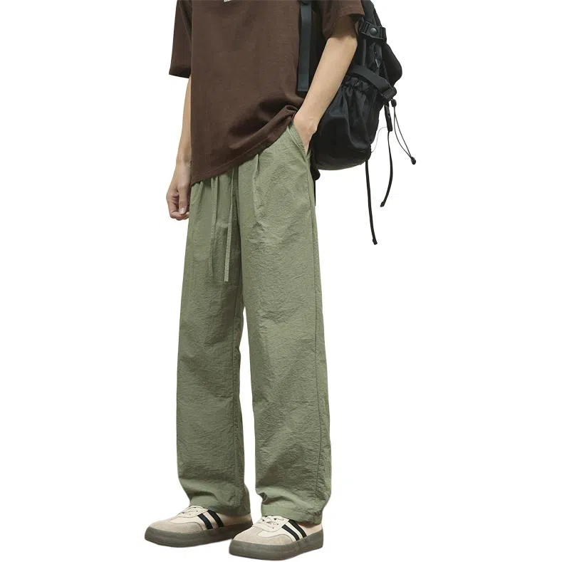 顶峰保罗 冰丝凉感透气运动潮牌长裤薄款速干宽松阔腿休闲裤 男女同款