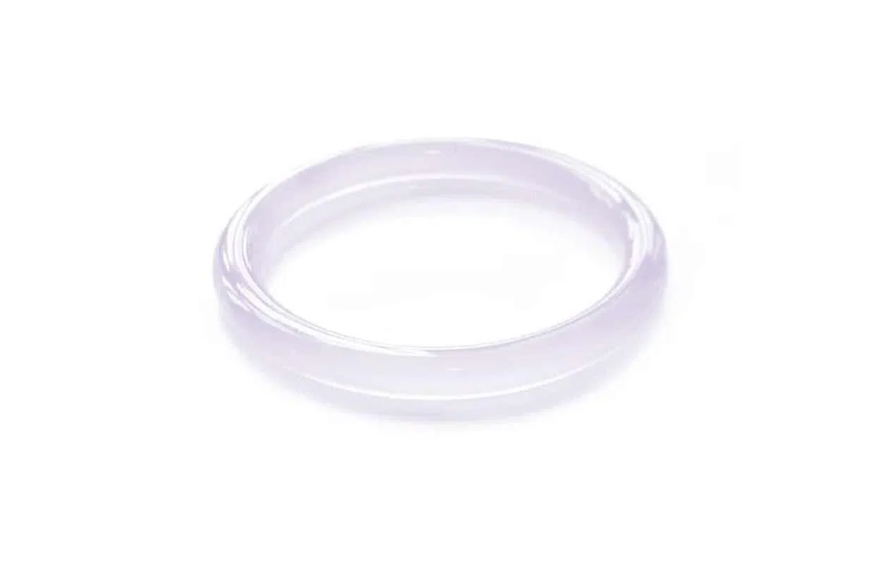 百利金 淡紫罗兰 莹润透亮简约精致轻奢时尚高级感国潮新中式温柔气质素圈美人镯 玉髓 玉石手镯 男女同款情侣款