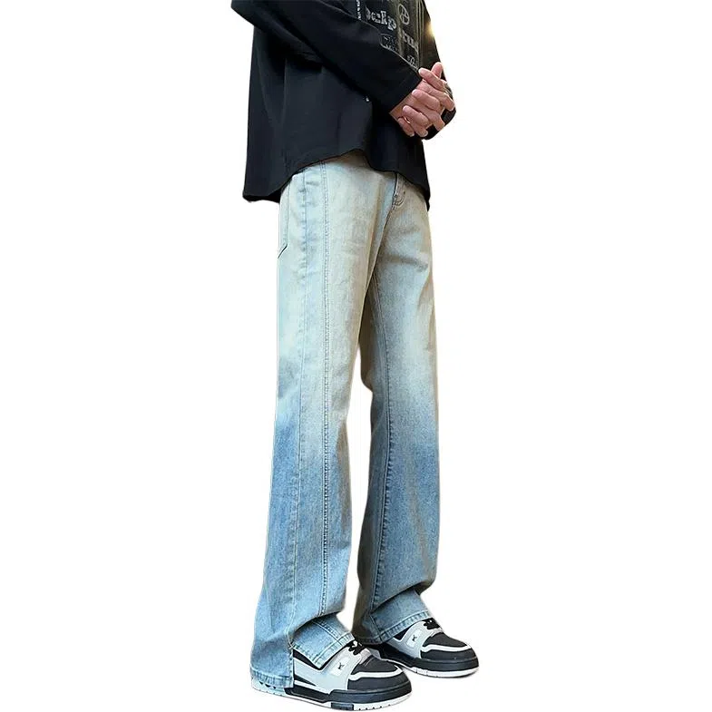 尘映 美式高街潮牌休闲宽松直筒牛仔裤 男女同款