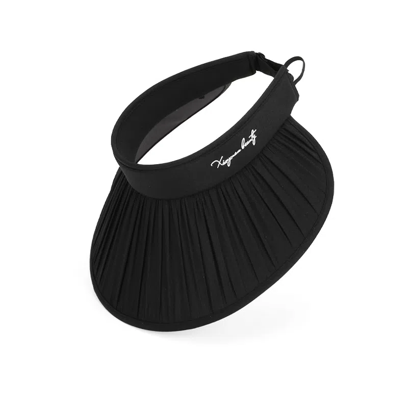 艾佳微 夏季户外出游海边度假日常通勤褶皱大帽檐遮阳帽子韩版百搭时尚空顶帽 聚酯纤维 防晒帽 男女同款情侣款