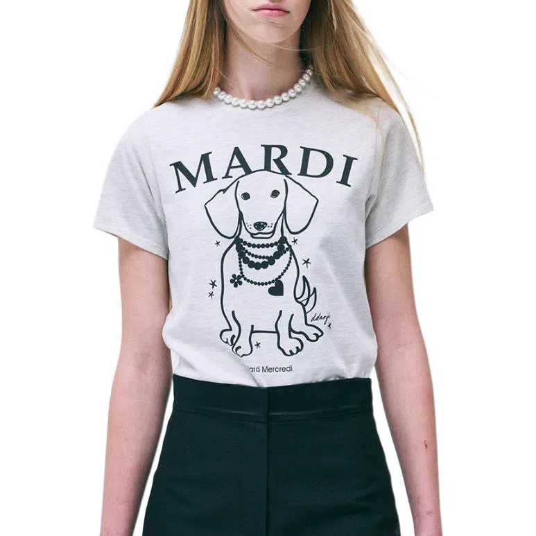 MARDI MERCREDI FW24 PEARL NECKLACE-OATMEAL BLACK T