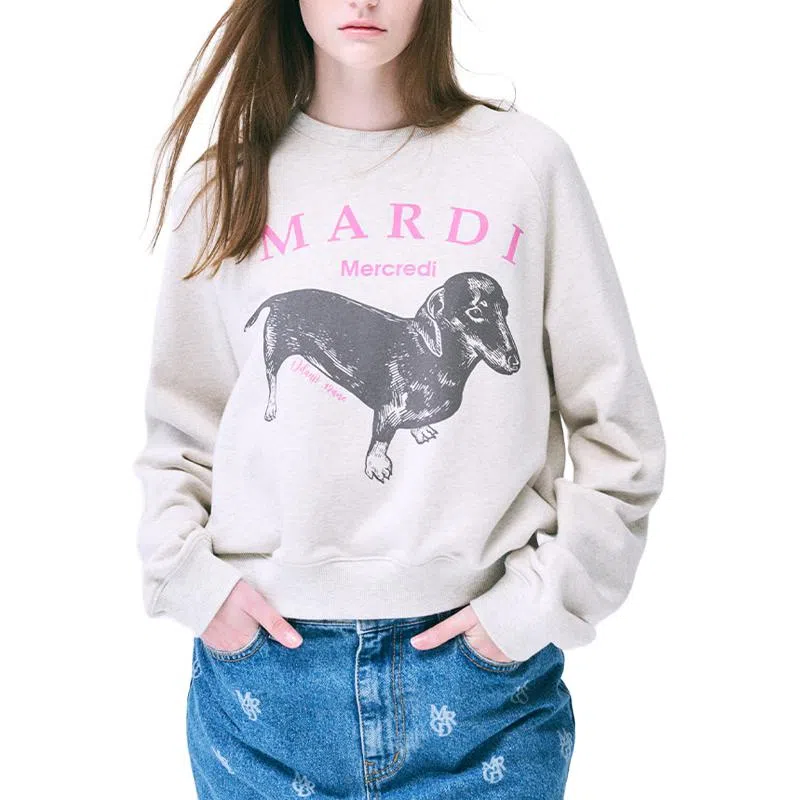 MARDI MERCREDI SWEATSHIRT RAGLAN DDANJI_OATMEAL PINK