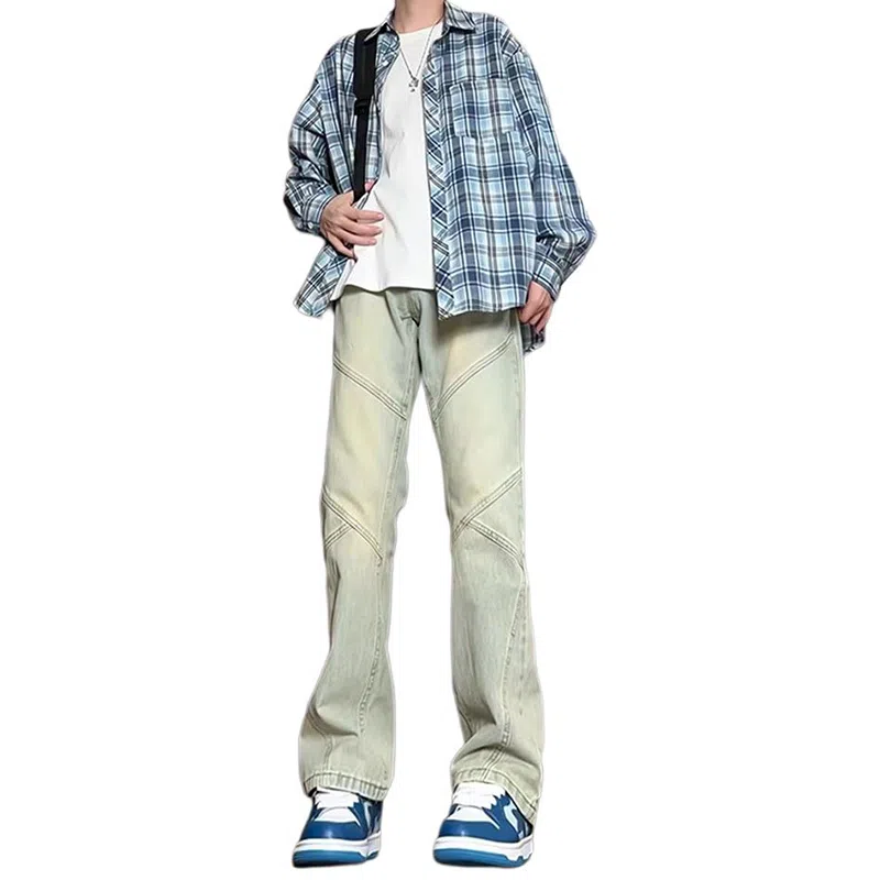 MGXEK Vibe Patchwork Flared Jeans