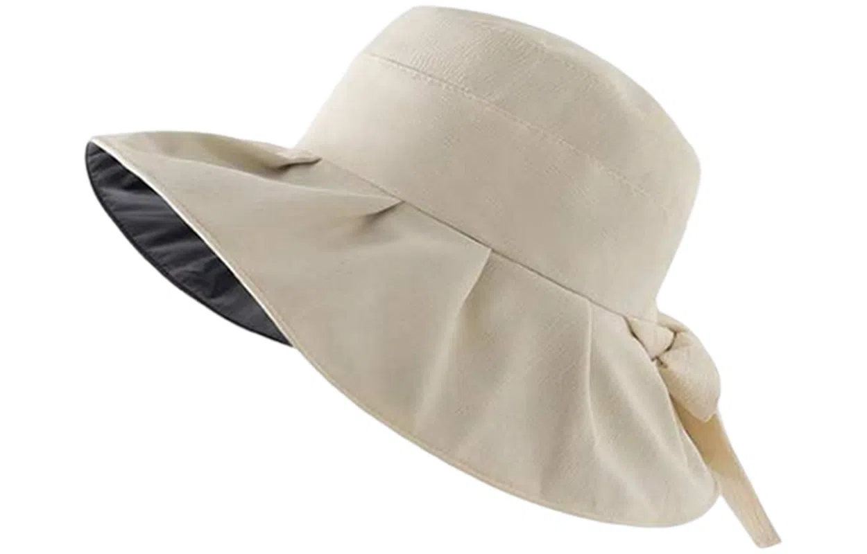 优幽兰 简约高级感显脸小遮阳夏天时尚出游通勤骑车防紫外线百搭户外大檐蝴蝶结太阳#好运 聚酯纤维 防晒帽 女款