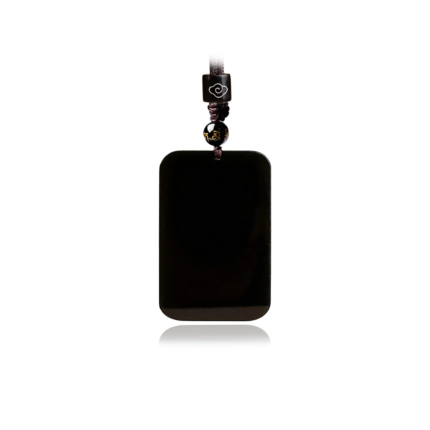 佐卡伊 祥云无事牌 新中式复古小众简约设计 国潮高级感 平安#好运 黑曜石 项链 男女同款情侣款