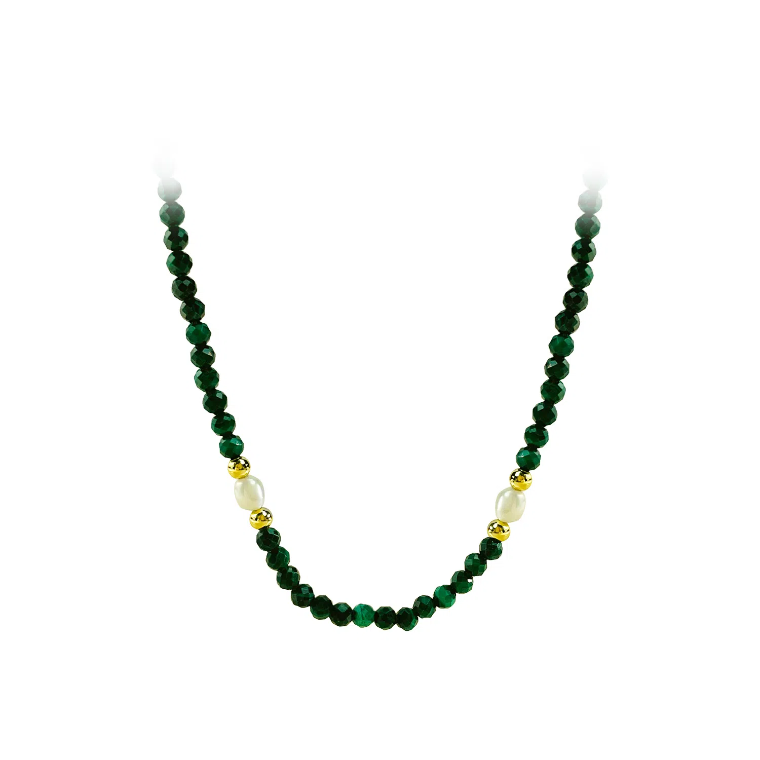 倾爱 新中式国潮 古风高贵优雅气质简约清新绿金流水#好运天然 玉髓 项链 女款