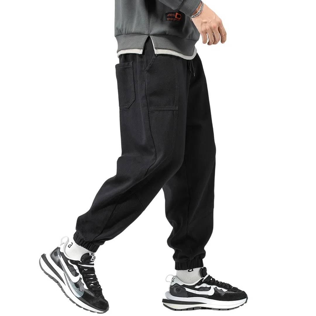 顶峰保罗 工装潮牌宽松薄款透气无性别主义九分哈伦束脚长裤子时尚百搭设计感垂感潮流运动休闲裤 男女同款