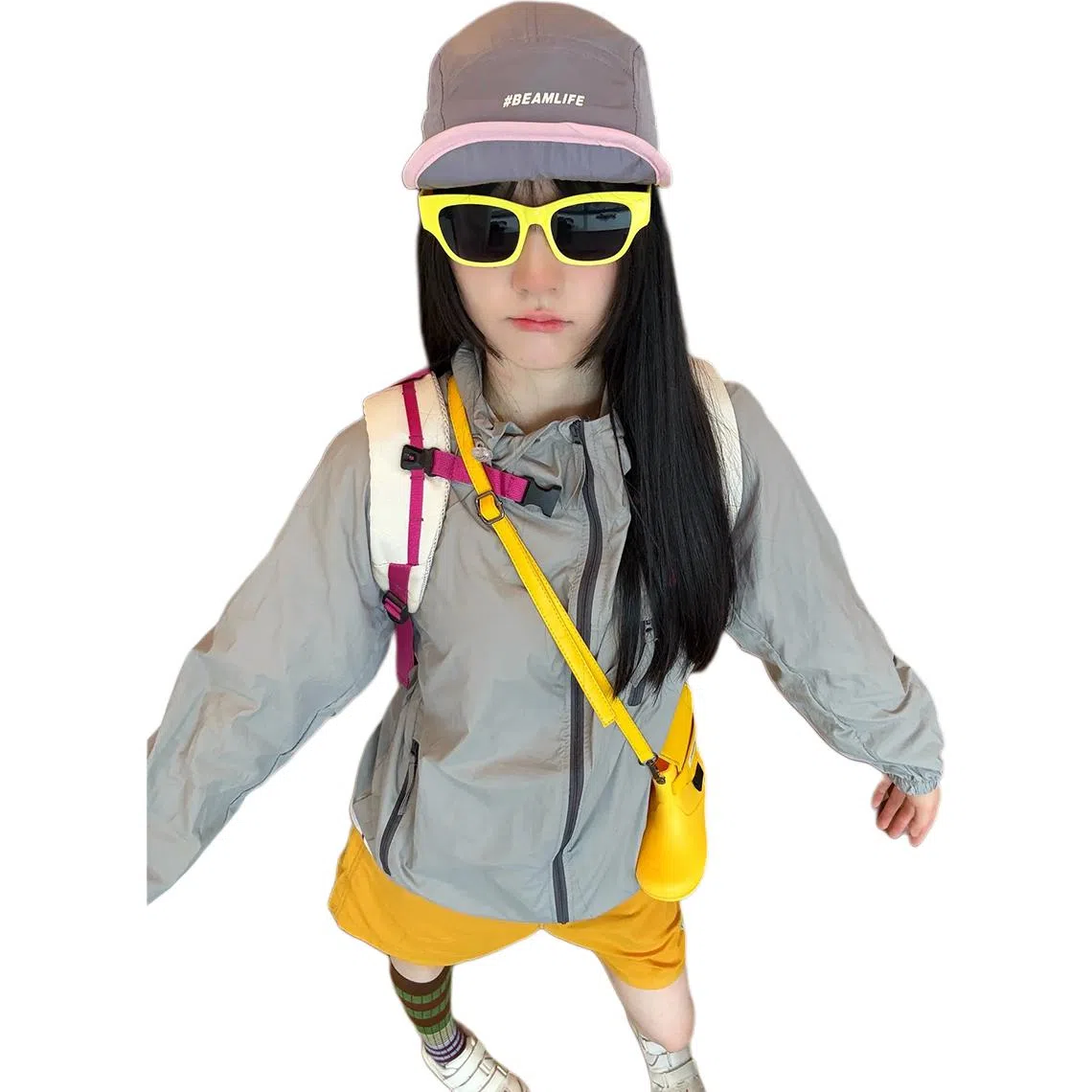 徐百货 美式多巴胺配色冰丝上衣夏季薄款高街冰感外套山系户外骑行夹克百搭高级感长袖防晒服 男女同款