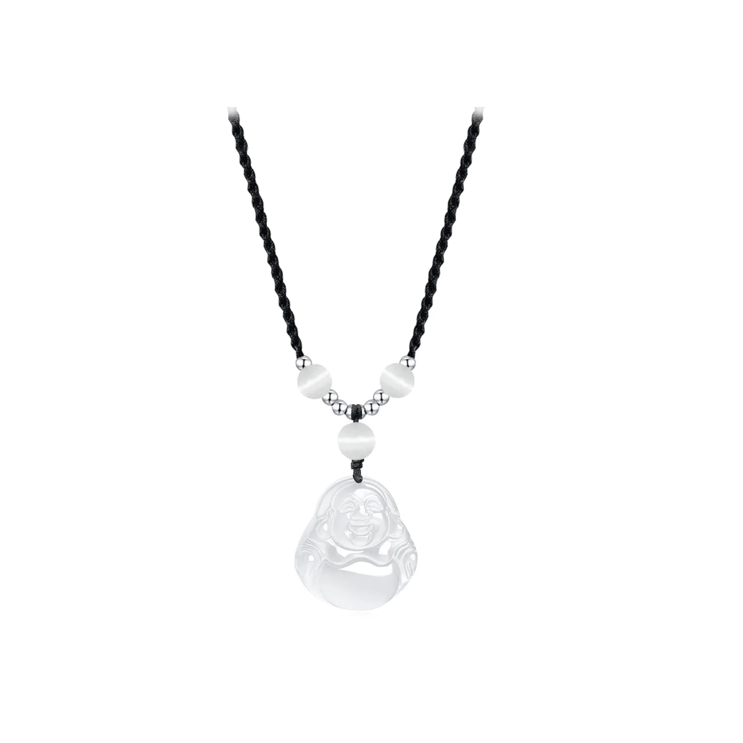 中国珠宝 喜笑弥勒佛 新中式本命年笑脸佛公国风好运平安顺遂诸事皆顺#好运 吉祥如意 玉髓 玉石项链 男女同款情侣款