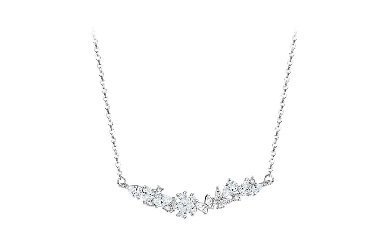 【足银S999 24小时内速发】 百利金 紫藤花套装 闪耀璀璨灵动气质精致轻奢经典百搭简约设计锁骨链 琉璃 项链 男女同款情侣款