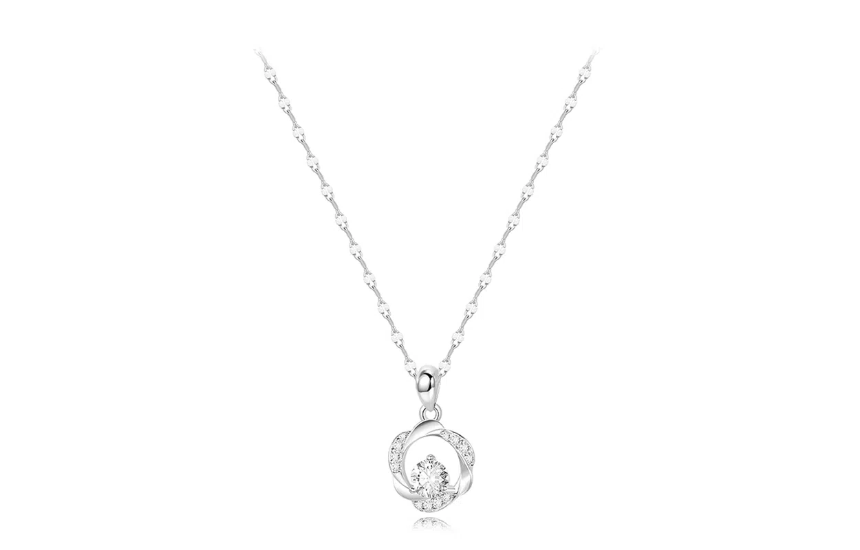 牧言 冷淡风气质简约小众设计高级感 光面立体几何镂空圆环无限的爱日常百搭锁骨链 合金 莫比乌斯项链 女款