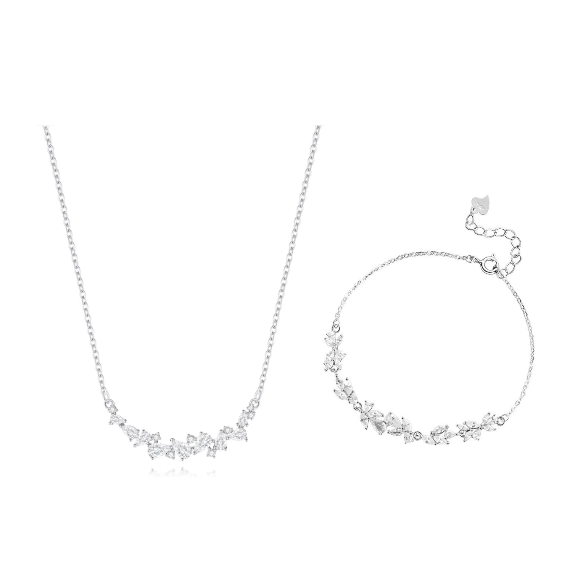 【 999纯银丨满钻爆闪 福韵金 】六桂福珠宝 紫藤花微笑宝石花朵轻奢浪漫小众设计在逃公主高级甜美温柔气质百搭百搭好运 足银 手链 女款