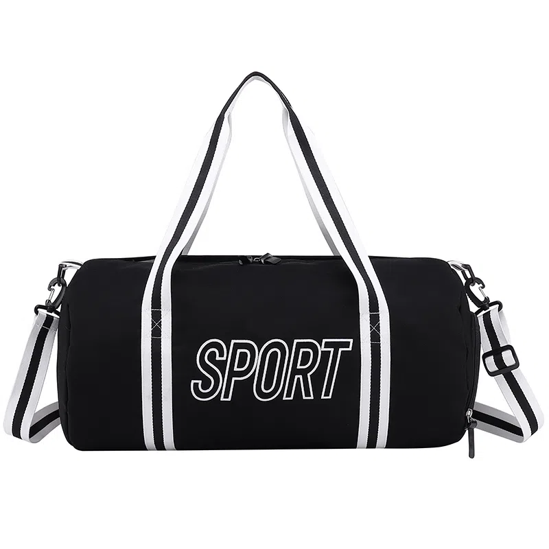 科物酷 短途旅行运动轻便百搭 尼龙布 健身包 男女同款情侣款 白色/黑色