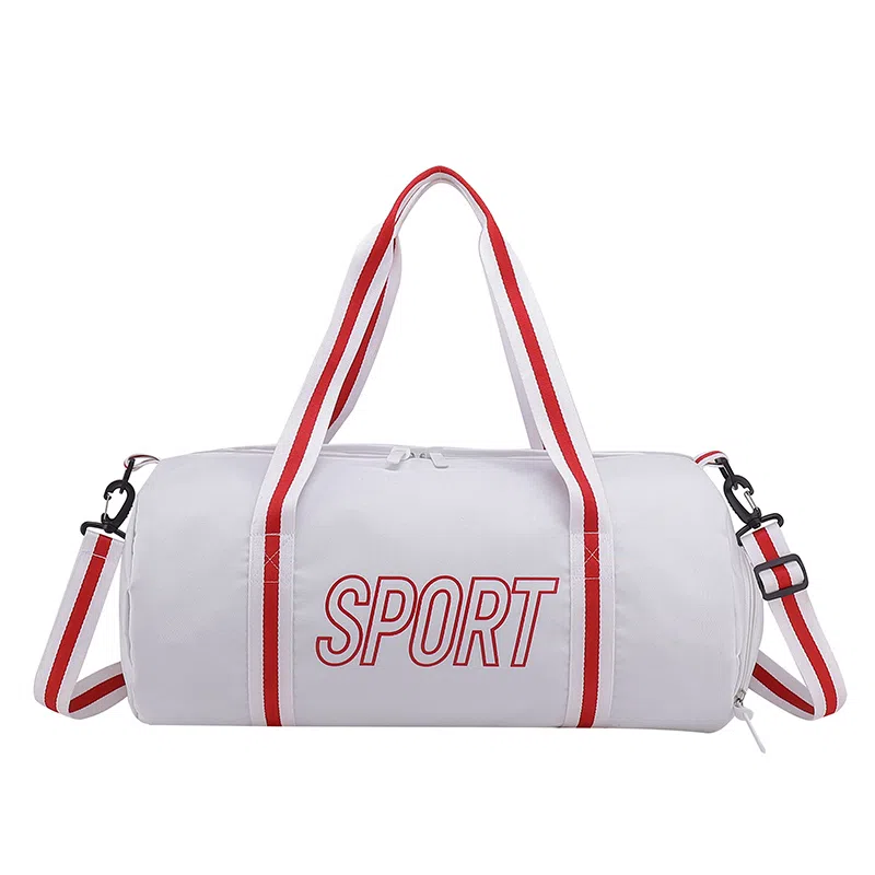 科物酷 短途旅行运动轻便百搭 尼龙布 健身包 男女同款情侣款 白色/黑色