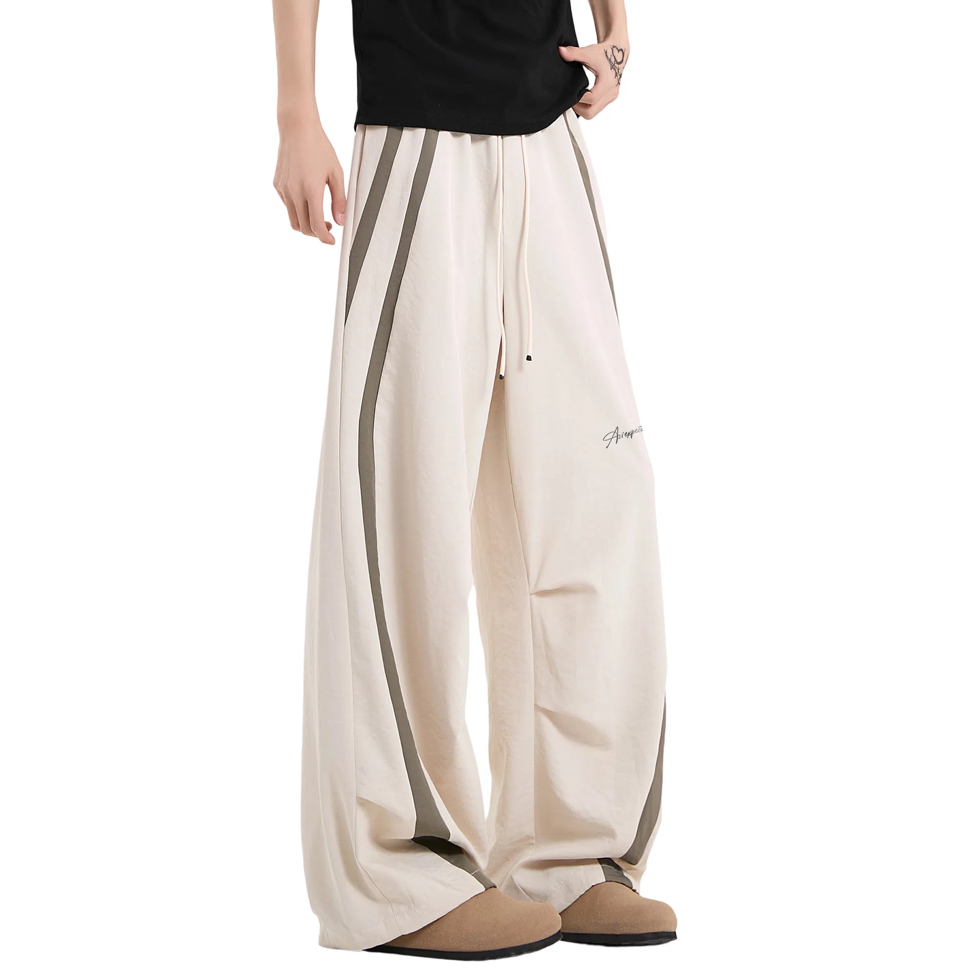 王者荣耀 明世隐款 美式街头无性别主义穿搭撞色分区设计宽松柔软舒适拖地长裤休闲裤 男女同款