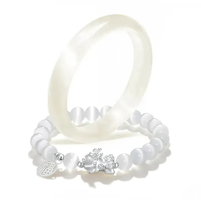 【招财磁场】 琉堇 财运亨通透亮美人条 升职加薪暴富来财新中式国风优雅显白气质 古色古香轻奢百搭高级感#好运 玻璃猫眼 手镯 女款