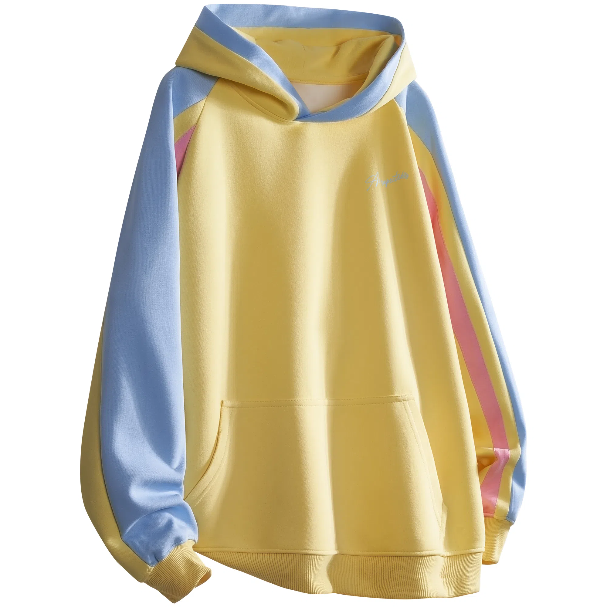 王者荣耀 明世隐款 美式街头复古撞色结构主义多色基础款重磅长袖连帽卫衣 男女同款