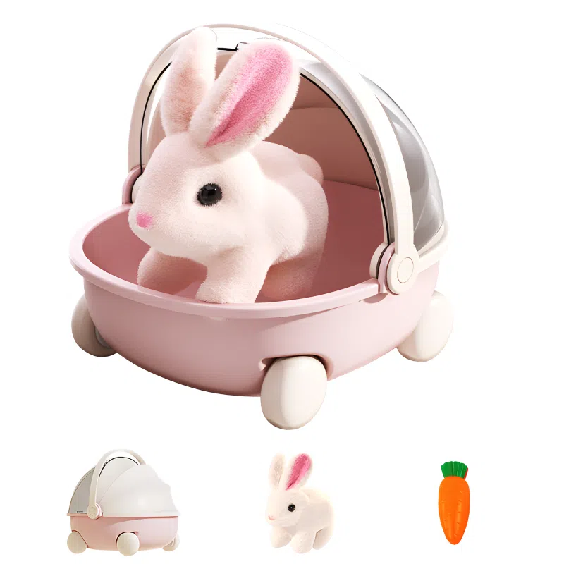 益米 电动毛绒玩偶兔子  仿小动物 会走会叫 玩具