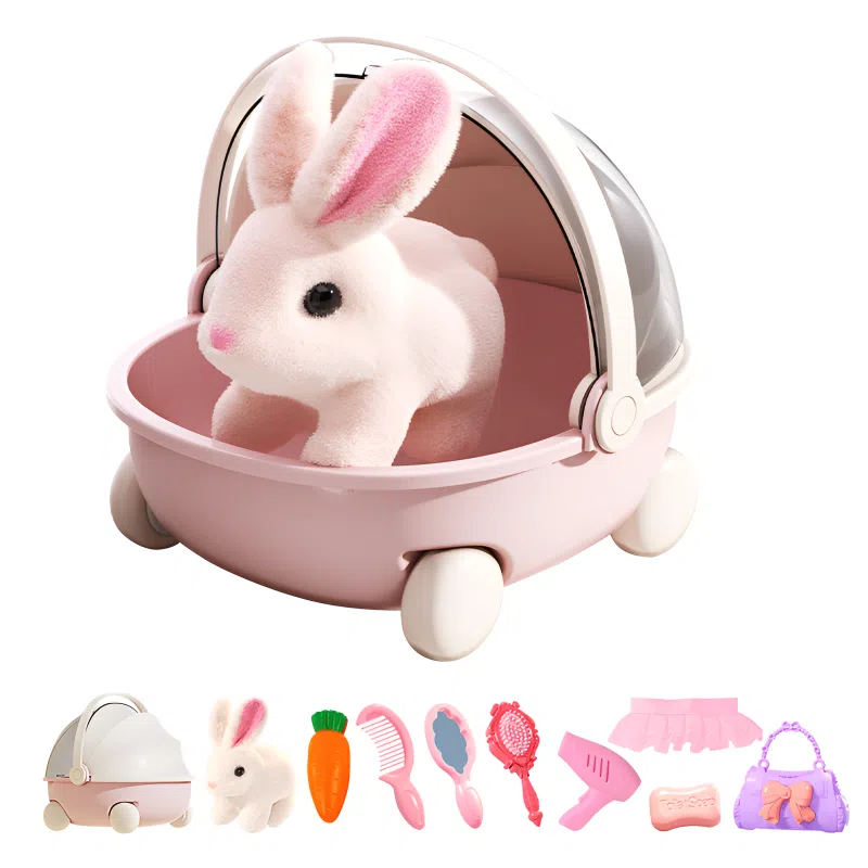 益米 电动毛绒玩偶兔子  仿小动物 会走会叫 玩具