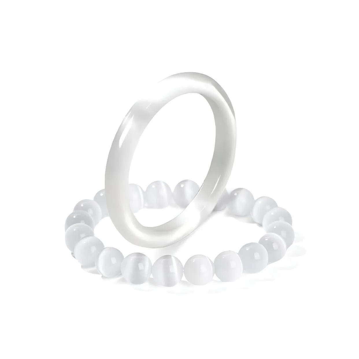 郁馨 白月光简约叮当贵妃镯古典美 素圈优雅一步一响古色古韵汉服旗袍百搭叠戴通勤中式美学#好运 玻璃猫眼 手镯 女款