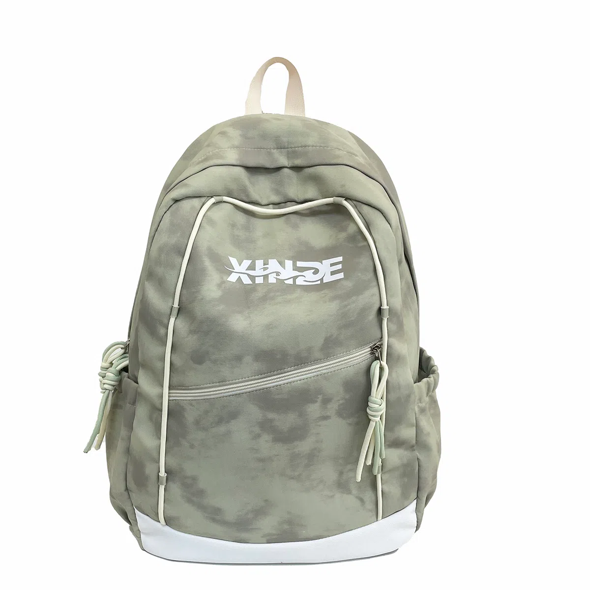 泰格奴 纯色字母休闲百搭高颜值精美配色质感旅行潮流初高中大学生上课书包 尼龙 双肩包 男女同款情侣款 白色/绿色/黑色/粉红色/酒红色