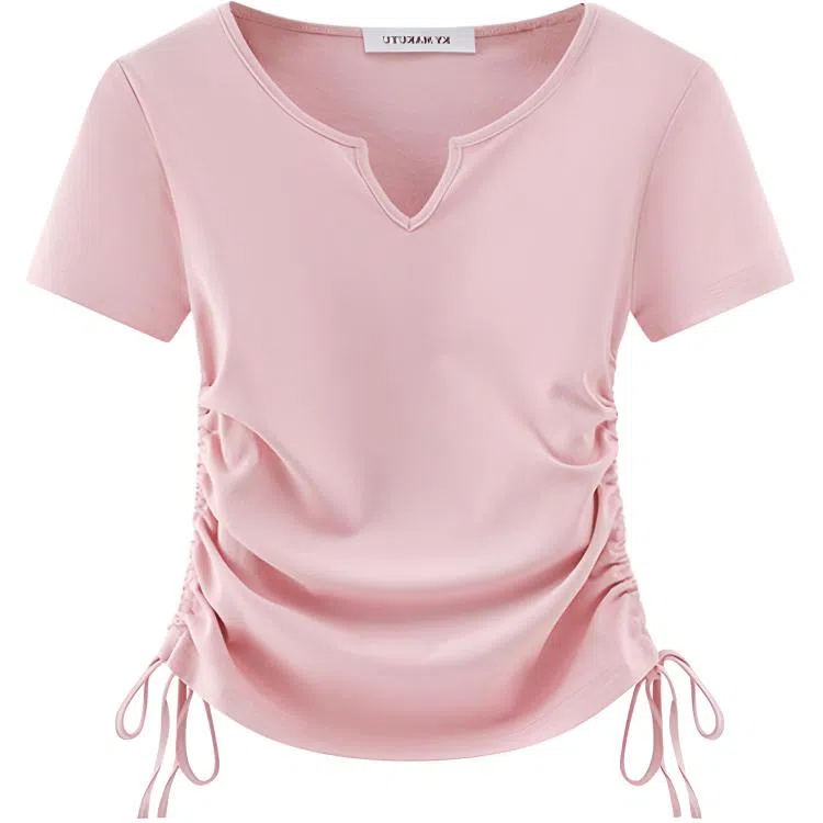 THREE V-Neck Drawstring T-Shirt