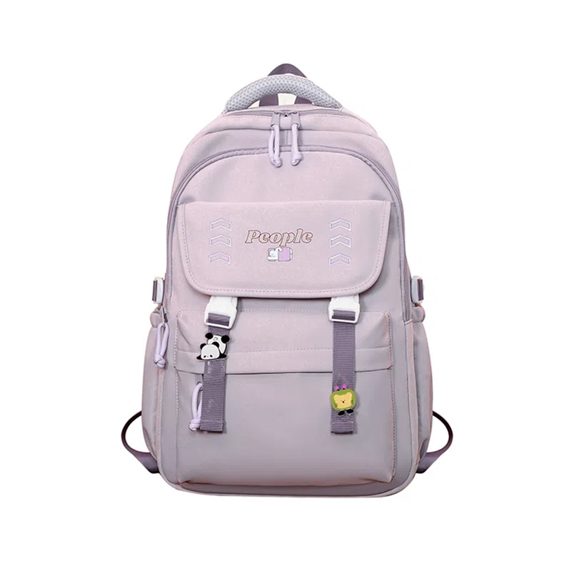 醇龙 多巴胺多功能大容量 尼龙 双肩包 男女同款情侣款 米白色/灰色/黑色/紫色/黄色/蓝色