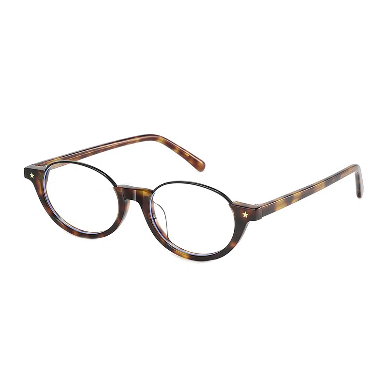 匠达人 书呆子高级感时髦早八素颜复古防蓝光防辐射可配度数轻盈时尚个性设计感显脸小 板材 椭圆形 光学镜架 女款