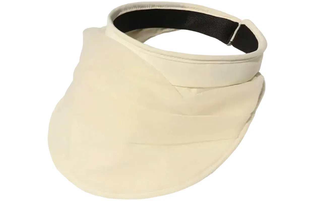 优幽兰 时尚潮流设计感网纱褶皱空顶帽夏季透气防紫外线太阳帽显脸小百搭高级感遮阳帽发箍 锦纶 防晒帽 女款