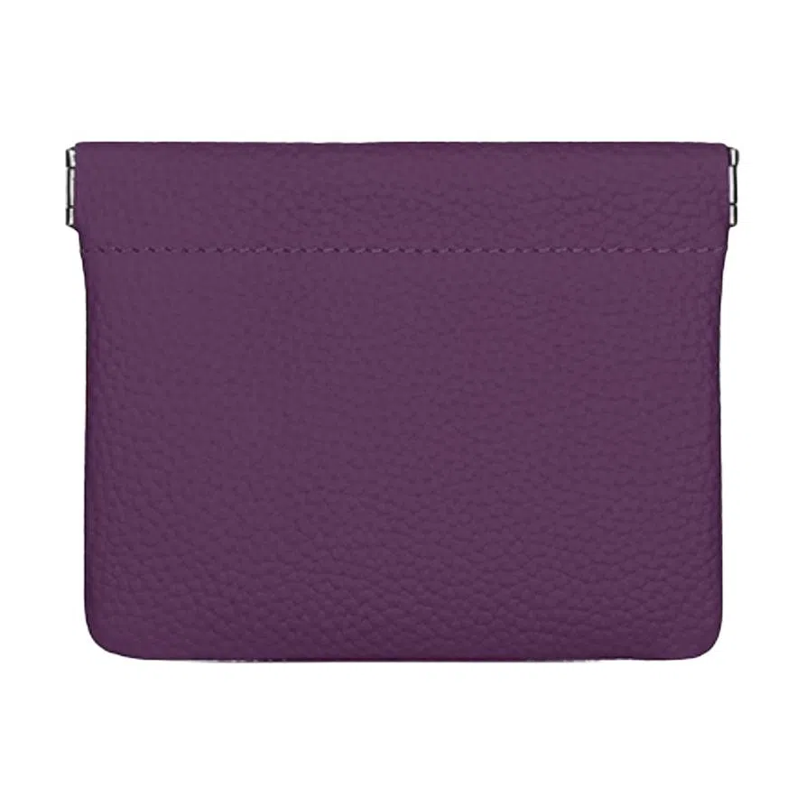 歌若拉 自动封口真皮硬币袋弹力闭合小众耳机数据线收纳 头层牛皮 零钱包 男女同款情侣款 多色