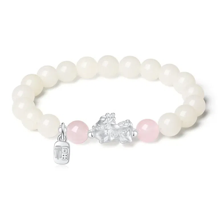 【999足银貔貅】 色菲尔 福牌吞金兽手饰 新中式民族风国潮高级小众设计转运珠 时尚简约百搭#好运 菩提子/菩提籽 手串 男女同款情侣款