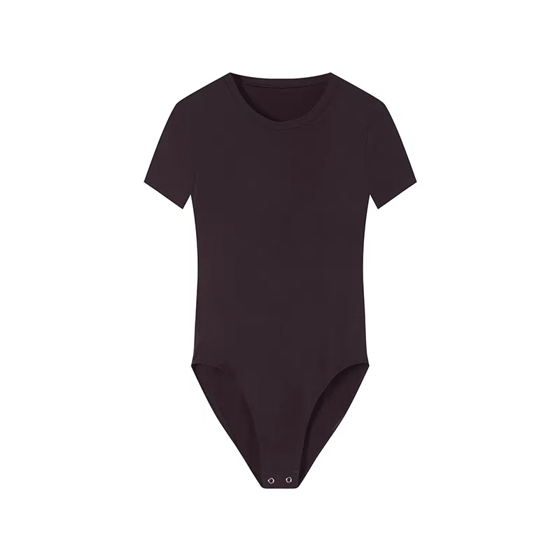 从轻 短袖纯色圆领简约连体衣 女款