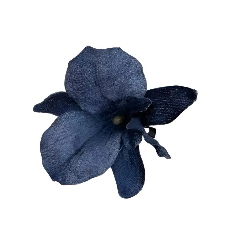 希铃 复古蓝仿真 棉麻 发夹 女款