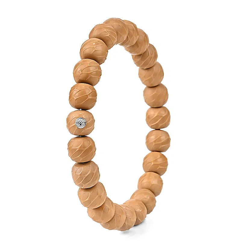 钰澜文玩 龙脉单圈手工雕刻精工百搭盘玩佛珠转运珠#好运 猴头核桃 手串 男女同款情侣款