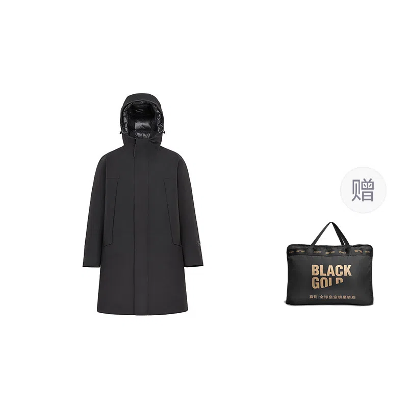 高梵 奢华户外科技纯色舒适保暖羽绒服 男女同款 黑色