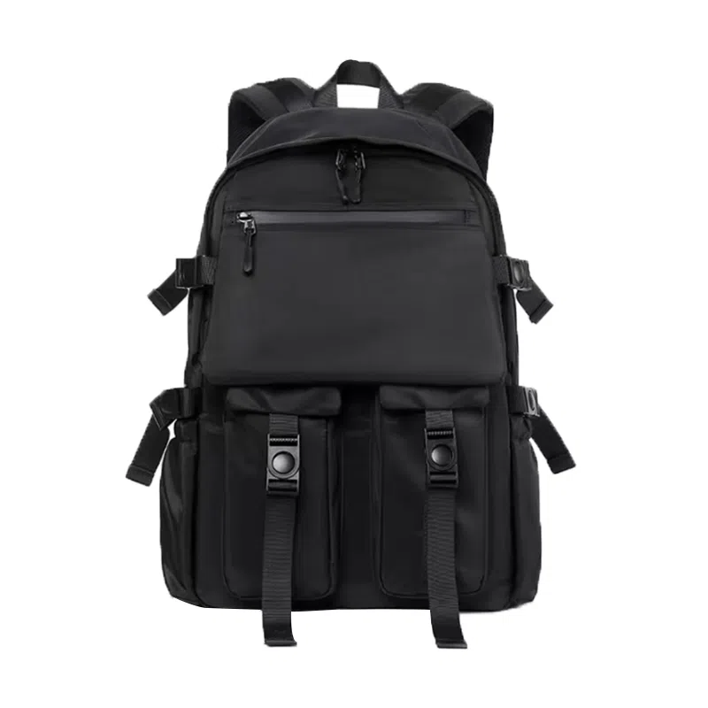 老人头 商务旅行大容量休闲简约时尚潮流背包 织物 双肩包 男款 黑色