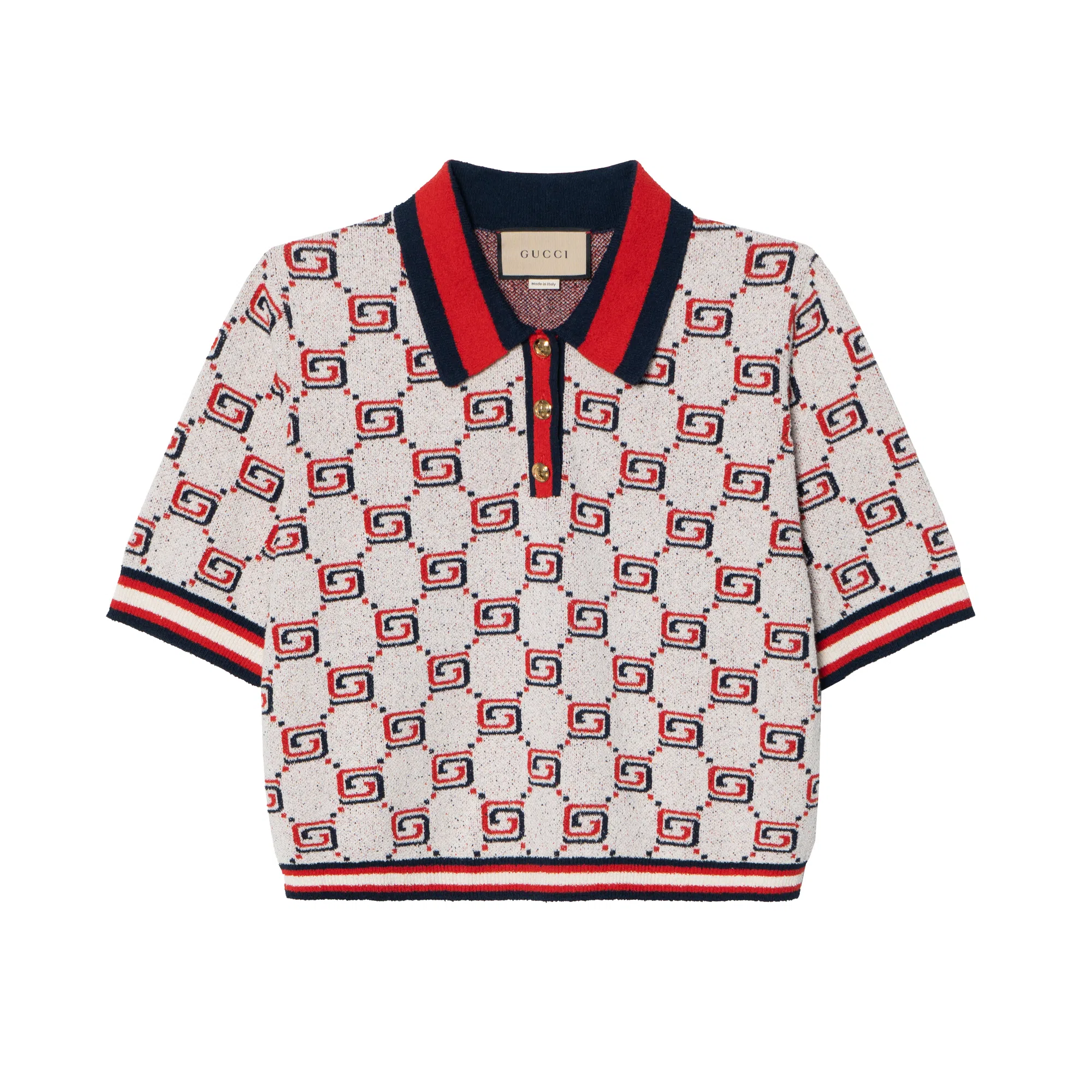 Gucci SS23 Logo Jacquard Polo Red