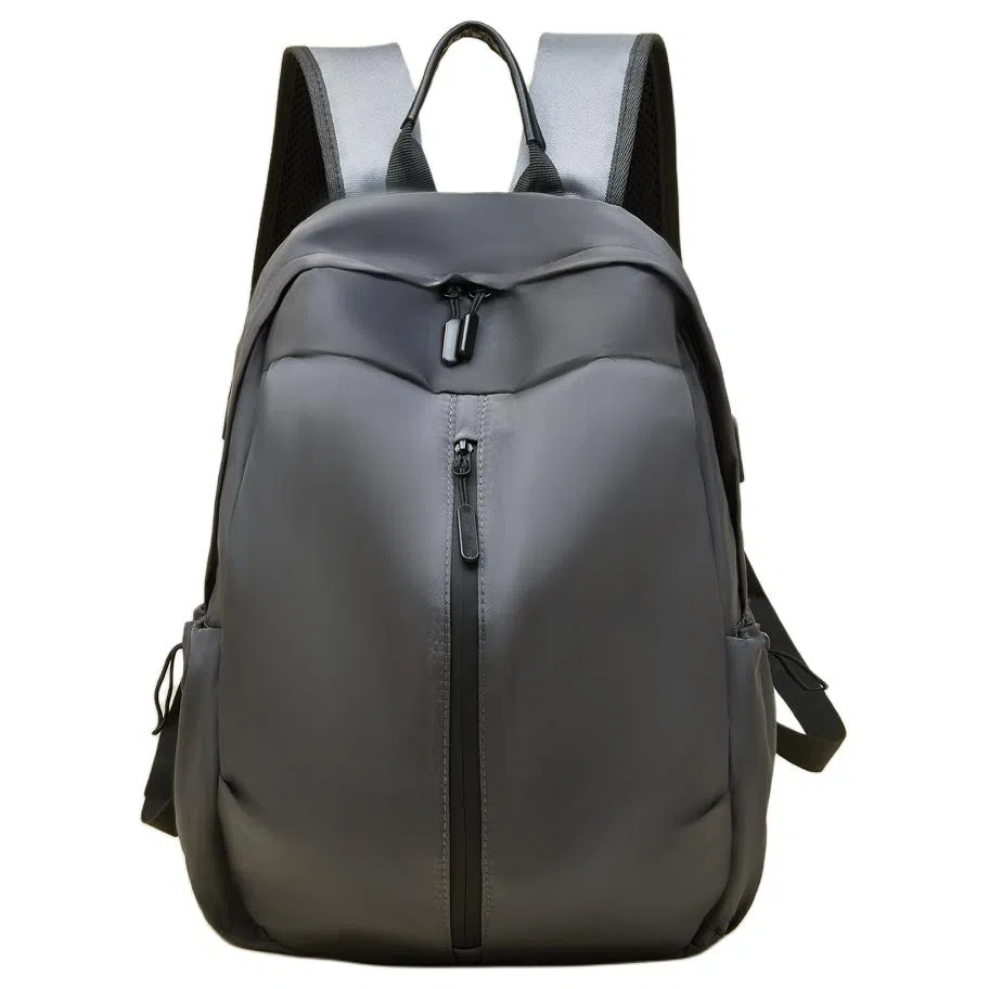 老人头 简约百搭通勤时尚轻便 织物 双肩包 男女同款情侣款 黑色/灰色