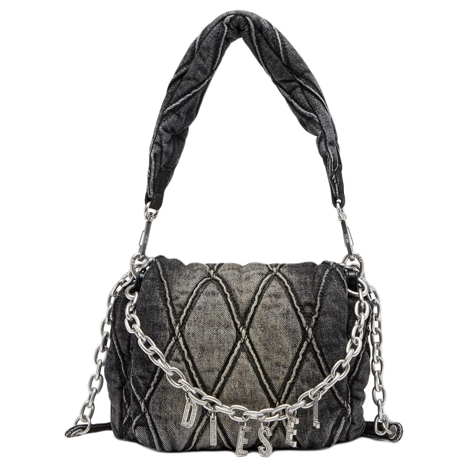 DIESEL Charm-D Quilted Small Bag Black
