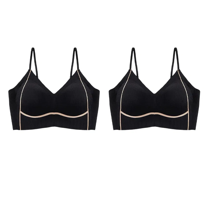 欧迪芬 裸感无痕冰丝轻薄透气亲肤柔软反支撑条纹小波点软上托聚拢防下垂收副乳夏季冰凉感文胸 女款